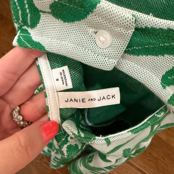 Janie and Jack palm leaf jacquard strap dress - Picture 3 of 3